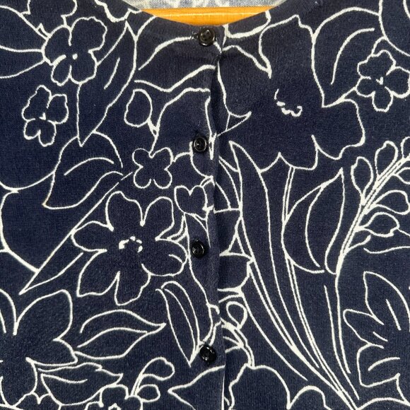 Croft & Barrow Floral Print Top Women's Plus 1X Blue White 3/4 Sleeve Blouse - Picture 7 of 12